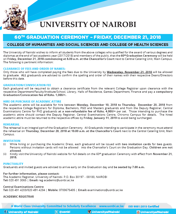Graduation UNIVERSITY OF NAIROBI